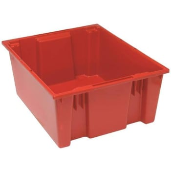 Quantum Storage Systems Stack & Nest Tote, 23-1/2"X19-1/2"X10", Red, Case Of 3