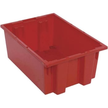 Image for Quantum Storage Systems Stack & Nest Tote, 19-1/2"x13-1/2"x8", Red, Case Of 6 from HD Supply