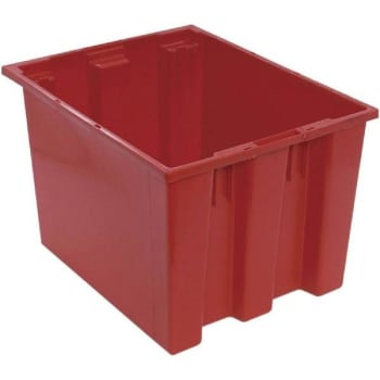 Quantum Storage Systems Stack & Nest Tote, 19-1/2"X15-1/2"X13", Red, Case Of 6
