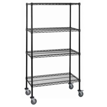 Image for Quantum Storage Systems 4-Wire Shelf Mobile Cart, 18"h X 36"l X 74"h, Black from HD Supply