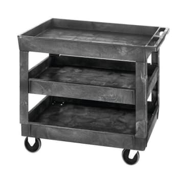 Image for Quantum Storage Systems 3-Shelf Polymer Mobile Cart, 35" X 23", Gray from HD Supply