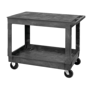 Image for Quantum Storage Systems 2-Shelf Polymer Mobile Cart, Flat Top, 35" X 23", Gray from HD Supply