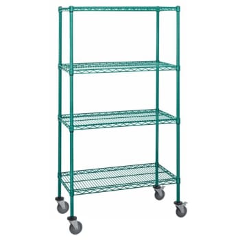 Image for Quantum Storage Systems 4-Wire Shelf Mobile Cart, 18"h X 36"l X 74"h, Green from HD Supply