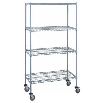Image for Quantum Storage Systems 4-Wire Shelf Mobile Cart, 18"h X 48"l X 74"h, Gray from HD Supply
