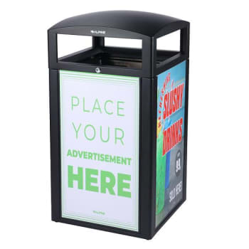 Image for Alpine Industries Rugged 40 Gallon Outdoor Trash Container, With Advertisement from HD Supply