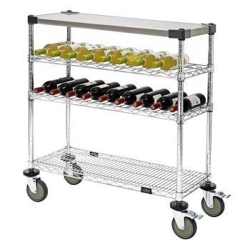 Image for Quantum Storage Systems Wine Cart / Worktable, 14" X 36" X 45", Chrome from HD Supply