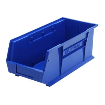 Quantum Storage Systems Ultra Stack & Hang Bin, 18"x8-1/4"x7", Blue, Case Of 6