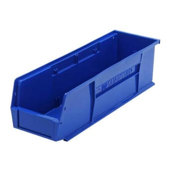 Quantum Storage Systems Stack & Hang Bin, 18"x5-1/2"x5", Blue, Case Of 12