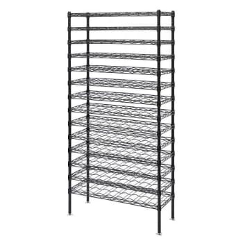 Quantum Storage Systems 14-Shelf Wine Cradle Unit, 36" X 14" X 74", Black Epoxy