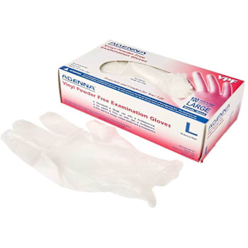 Adenna 3.5 Mil Large Vinyl Powder Free Exam Gloves (100-Box)