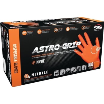 SAS Safety Astro-Grip Disposable Nitrile Gloves - Large - Package Of 100