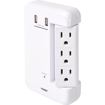 Image for Prime Wire & Cable 6-Outlet Surge Tap W/ 2-Port 3.4a Usb Charger from HD Supply