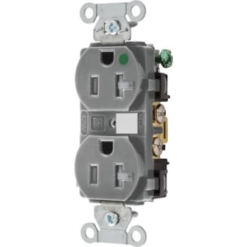 Image for Hubbell-PRO 20 Amp 125 Volt Heavy Duty Hospital-Grade Duplex Standard Outlet (Gray) from HD Supply
