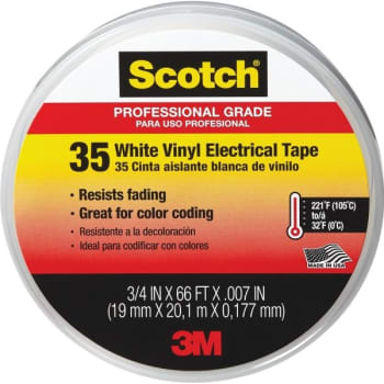 Image for Scotch 35 Professional 0.75 in x 66 ft Electrical Tape (White) from HD Supply