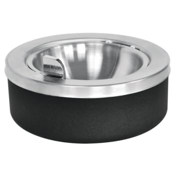 Ex-Cell Self-Closing Tabletop Ashtray W/ Flip Top (Black/stainless Steel)