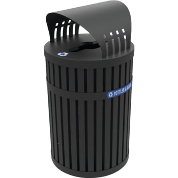 Commercial Zone Products ArchTec 45 Gallon Parkview Steel Recycling Container w/ Canopy (Black)