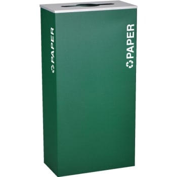 Ex-Cell Kaleidoscope 17 Gallon Steel Recycling Paper Receptacle (Green)
