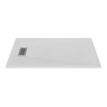 Image for Castico 60" L X 32" W X 1.125" H Composite Stone Shower Pan Drain White Sand from HD Supply
