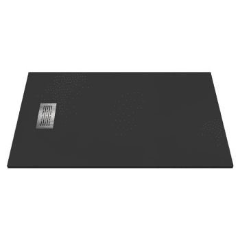 Image for Castico 60" L X 36" W X 1.125" H Composite Stone Shower Pan Drain Graphite Sand from HD Supply