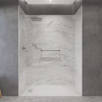 Image for Castico 60" L X 32" W X 84" H Composite Stone Shower Kit Walls Shower Pan from HD Supply
