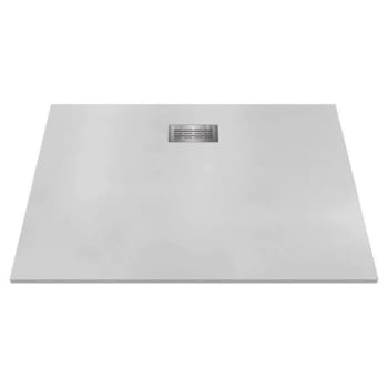 Image for Castico 60" L X 42" W X 1.125" H Composite Stone Shower Pan Drain White Sand from HD Supply