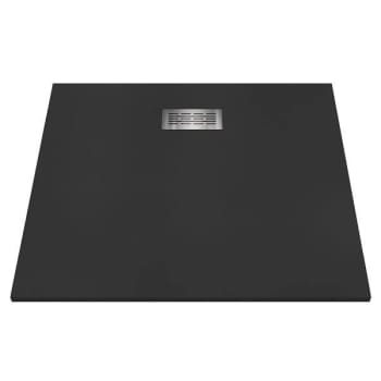 Image for Castico 48" L X 42" W X 1.125" H Composite Stone Shower Pan Drain Graphite Sand from HD Supply