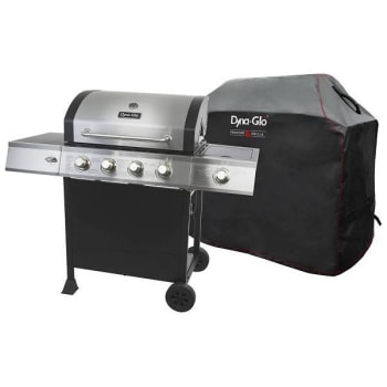Dyna-Glo 4-Burner Open Cart Propane Gas Grill Side Burner Grill Cover