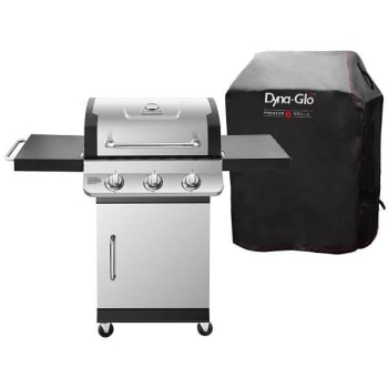 Image for Dyna-Glo Premier 3-Burner Propane Gas Grill Ss Folding Side Tables Cover from HD Supply