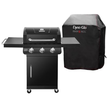 Image for Dyna-Glo Premier 3-Burner Propane Gas Grill In Black Folding Side Tables Cover from HD Supply