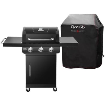 Image for Dyna-Glo Premier 3-Burner Natural Gas Grill In Black Folding Side Tables Cover from HD Supply