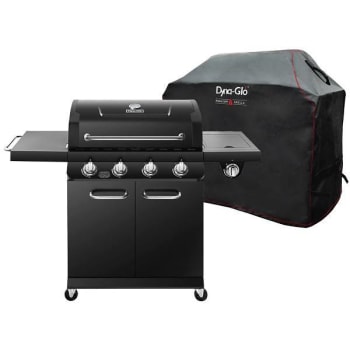 Image for Dyna-Glo Premier 4-Burner Propane Gas Grill In Blackgrill Cover from HD Supply
