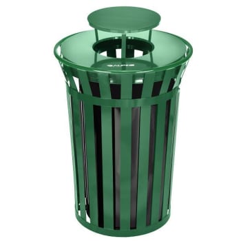 Image for Alpine Industries 38 Gal Green Metal Slatted Outdoor Can Receptacle Rain Bonnet from HD Supply