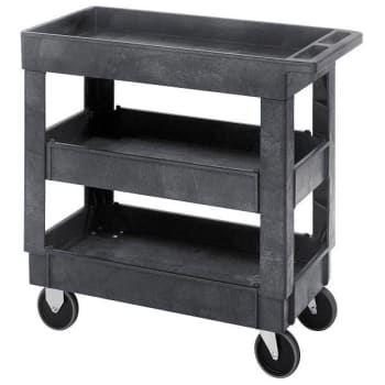 Image for Quantum Storage Systems 3-Shelf Polymer Mobile Cart, 29-1/4" X 15-1/4", Gray from HD Supply