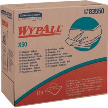 Image for Wypall X50 White Extended Use Pop-Up Box Disposable Cloths (176-Count Sheets) (10-Case) from HD Supply