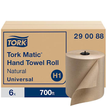 Tork Matic Hand Towel Roll, Universal, 1-Ply, Natural, 700 Ft Per Roll, Case Of 6