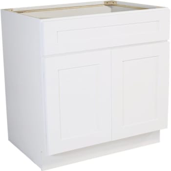 Seasons® 30 X 34-1/2 X 24" White Shaker Sink Base Cabinet, Ready-To-Assemble