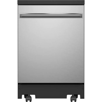 Ge® 24" Stainless Steel Interior Portable Dishwasher With Sanitize Cycle