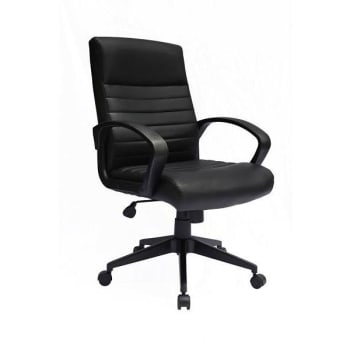 Boss Office Products Contemporary Style Mid-Back Executive Desk Chair, Black