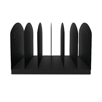 Image for Safco Steel Vertical-Rack Desktop Sorter, 6 Sections, 12.25" X 11.25" X 8" Black from HD Supply