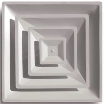 Image for Truaire 24 In. X 24 In. T-Bar 3-Cone Step Down Ceiling Diffuser W/ 8 In. Collar (White) from HD Supply