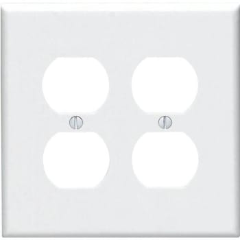 Image for Leviton 2-Gang Duplex Outlet Wall Plate (White) from HD Supply