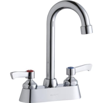 Elkay® 4 in Gooseneck Scrub/Hand Wash Bathroom Faucet w/ Lever Handles (Chrome)