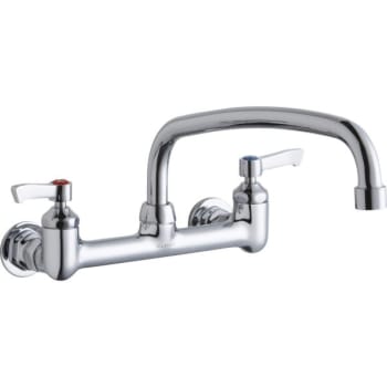 Elkay® Food Service Faucet, 1.5 Gpm, 8" Center, Wall Mount, Chrome, 2 Handles