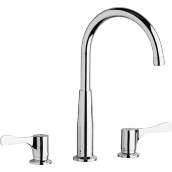 Elkay® Gooseneck Faucet, 1.5 GPM, 8" Center, Chrome, 2 Handles