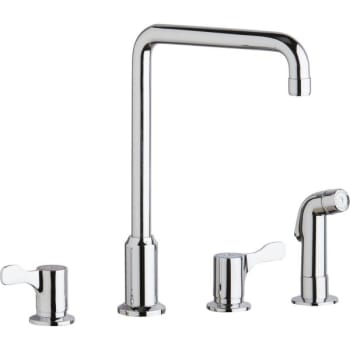 Image for Elkay® Hi Arc Spout Faucet w/ Side Spray, 1.5 GPM, 8" Center, Chrome, 2 Handles from HD Supply