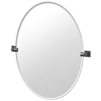 Image for Gatco Elevate Frameless Large Oval Mirror In Matte Black from HD Supply