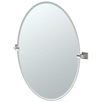 Gatco Elevate Frameless Large Oval Mirror In Satin Nickel
