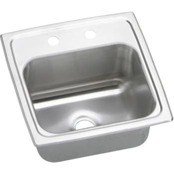 Image for Elkay® Single Bowl Stainless Steel Top Mount Bar Sink 15 X 15 X 6" 2 Hole from HD Supply