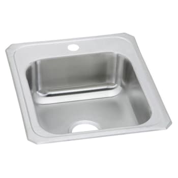 Elkay® Single Bowl Stainless Steel Top Mount Sink 17 X 21-1/4 X 7" 1 Hole