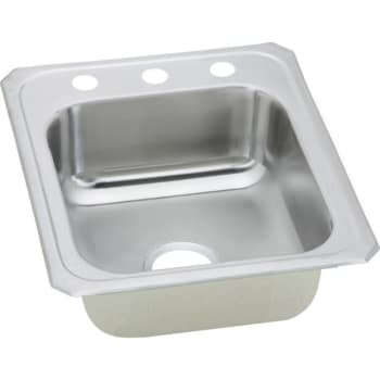 Image for Elkay® Single Bowl Stainless Steel Top Mount Sink 17 x 21-1/4 x 7" 3 Hole from HD Supply